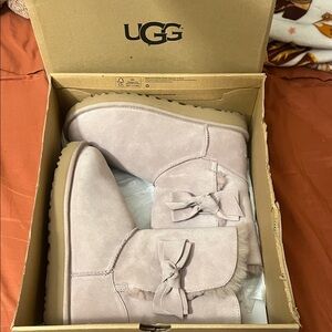 UGG Women's Light Pink Winter Boots with Bow